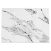 Modernes schwarz-graues Marmormuster Große Geschenktüte (Vorderseite)