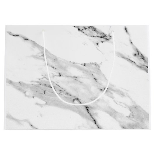 Modernes schwarz-graues Marmormuster Große Geschenktüte (Vorderseite)