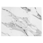 Modernes schwarz-graues Marmormuster Große Geschenktüte (Rückseite)