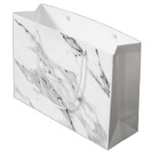 Modernes schwarz-graues Marmormuster Große Geschenktüte (Rückseite Schrägansicht)