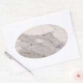 Modernes, schwarz-graues Marmormuster Ovaler Aufkleber (Umschlag)