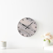 Modernes, schwarz-graues Marmormuster Runde Wanduhr (Zuhause)