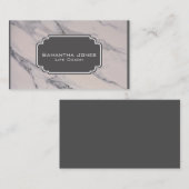 Modernes, schwarz-graues Marmormuster Visitenkarte (Vorne/Hinten)
