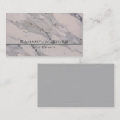 Modernes, schwarz-graues Marmormuster Visitenkarte (Vorne/Hinten)