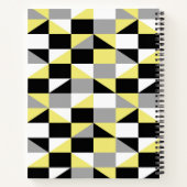 Modernes, schwarz-graugelbes geometrisches Muster Notizblock (Rückseite)