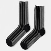 Modernes schwarz-grauweißes Grafikmuster Socken (Linkes Detail)