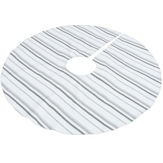 Modernes schwarz-grauweißes grafisches Streifenmus Polyester Weihnachtsbaumdecke (Schrägansicht)