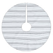 Modernes schwarz-grauweißes grafisches Streifenmus Polyester Weihnachtsbaumdecke (Vorderseite)