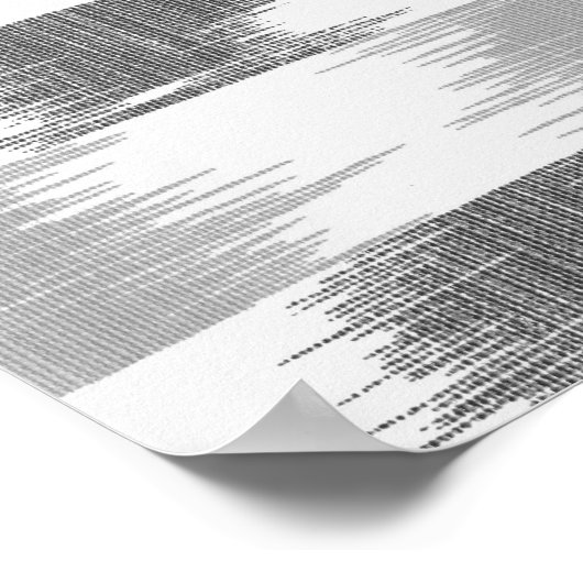 Modernes schwarz-grauweißes Kat-Muster Poster (Ecke)