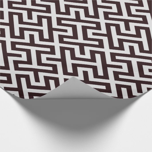 Modernes, schwarz-griechisches Muster Geschenkpapier (Ecke)