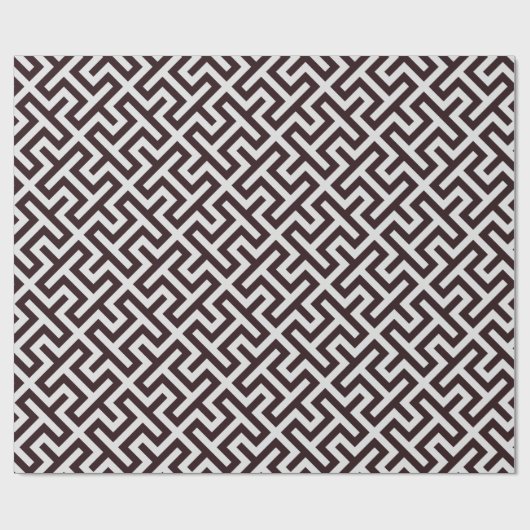 Modernes, schwarz-griechisches Muster Geschenkpapier (Flach)