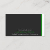 Modernes Schwarz, Grün und Weiß - Visitenkarte (Rückseite)