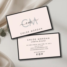 Modernes, schwarz hellrosa Skriptsignatur Monogram