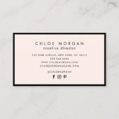 Modernes, schwarz hellrosa Skriptsignatur Monogram Visitenkarte (Rückseite)