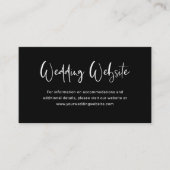 Modernes Schwarz | Hochzeitsseite Begleitkarte (Vorderseite)
