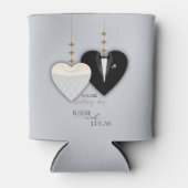 Modernes Schwarz-Illustrationsherz Dosenkühler (Vorderseite)