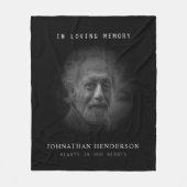 Modernes Schwarz in Love Memory Foto Tribute Fleecedecke (Vorderseite)