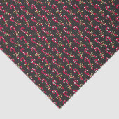 Modernes, schwarz-klassisches Candy Cane Muster Seidenpapier (Ausschnitt)