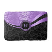 Modernes Schwarz/Lila Geometrie-Design Badematte (Vorderseite)