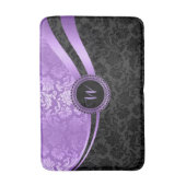 Modernes Schwarz/Lila Geometrie-Design Badematte (Vorderseite Vertikal)