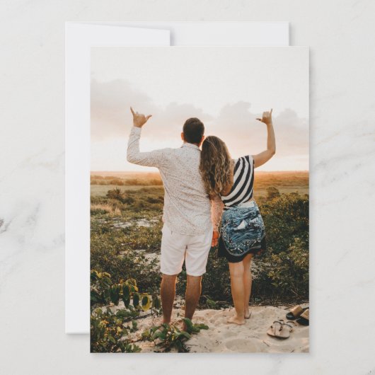 Modernes Schwarz | Minimalistische Hochzeit aus an Einladung (Rückseite)