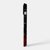 Modernes Schwarz mit rotem Herzen iPhone 15 Hülle (Linke Seite)