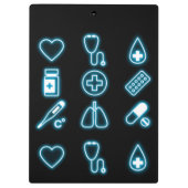 Modernes Schwarz & Neon Medizinisches Symbol für i Klemmbrett (Rückseite)