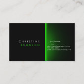 modernes Schwarz-Neongrün-Design Visitenkarte (Vorderseite)