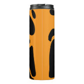 Modernes Schwarz-Orange-Freeform-Muster Thermosbecher (Rückseite)