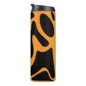 Modernes Schwarz-Orange-Freeform-Muster Thermosbecher (Nach rechts gedreht)