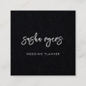 Modernes Schwarz Quadratische Visitenkarte (Vorderseite)