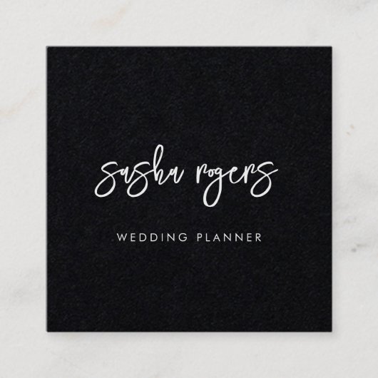 Modernes Schwarz Quadratische Visitenkarte (Vorderseite)