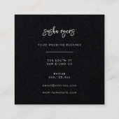 Modernes Schwarz Quadratische Visitenkarte (Rückseite)