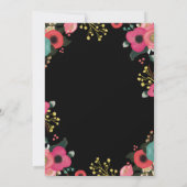 Modernes Schwarz | Rosa | Aquamarine Hochzeit Einladung (Rückseite)