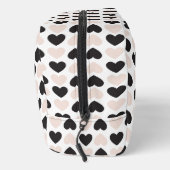 Modernes Schwarz-Rosa-Liebe-Herz-Monogramm Waschbeutel (Rechts)