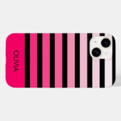 Modernes Schwarz Rosa Ombre Personalisierter Name Case-Mate iPhone Hülle (Rückseite (Horizontal))
