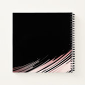 Modernes Schwarz/Rosa Personalisiertes Sketchbuch Notizblock (Rückseite)