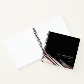 Modernes Schwarz/Rosa Personalisiertes Sketchbuch Notizblock (Innenseite)