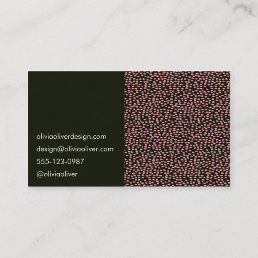 Modernes Schwarz-Rosa-Punkte-Script-Kalligrafie Ch Visitenkarte (Rückseite)