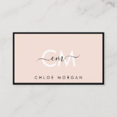Modernes Schwarz-Rosa-Skript-Signatur Visitenkarte (Vorderseite)