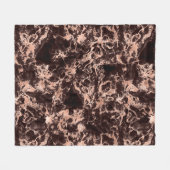 Modernes Schwarz-Rose-Gold-Marmormuster Fleecedecke (Vorderseite (Horizontal))