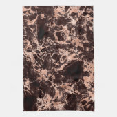Modernes Schwarz-Rose-Gold-Marmormuster Geschirrtuch (Vertikal)