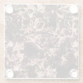 Modernes Schwarz-Rose-Gold-Marmormuster Glasuntersetzer (Rückseite)