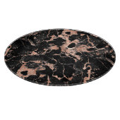 Modernes Schwarz-Rose-Gold-Marmormuster Schneidebrett (Ecke)