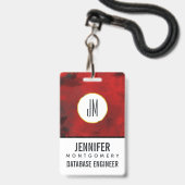 Modernes Schwarz & Rot Abstrakt - Dunkel geheimnis Ausweis (Vorderseite mit Lanyard)