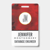 Modernes Schwarz & Rot Abstrakt - Dunkel geheimnis Ausweis (Rückseite)