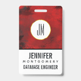 Modernes Schwarz & Rot Abstrakt - Dunkel geheimnis Ausweis