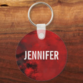 Modernes Schwarz & Rot Abstrakt - Dunkel geheimnis Schlüsselanhänger (Vorderseite)