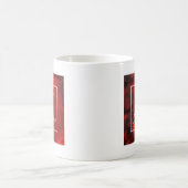 Modernes Schwarz/Rot-Abstraktes Monogramm Kaffeetasse (Mittel)