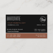 Modernes Schwarz-Rot-Braun-einfaches, stylisches L Visitenkarte (Rückseite)